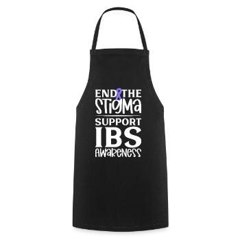 IBS Awareness - Stigma beenden - Kochschürze - Schwarz - Vorne - AI Model Male 185 dark (185cm)