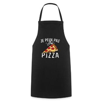 Je peux pas j'ai pizza - Tablier de cuisine - noir - Devant - AI Model Male 185 dark (185cm)