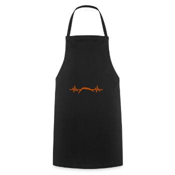 Heartbeat Swimmer - Diver Water Sports Athlete - Cooking Apron - black - Front - AI Model Male 185 dark (185cm)