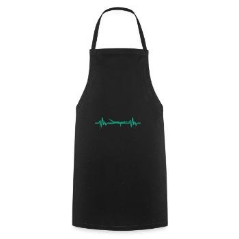 Heartbeat Swimmer - Diver Water Sports Athlete - Cooking Apron - black - Front - AI Model Male 185 dark (185cm)