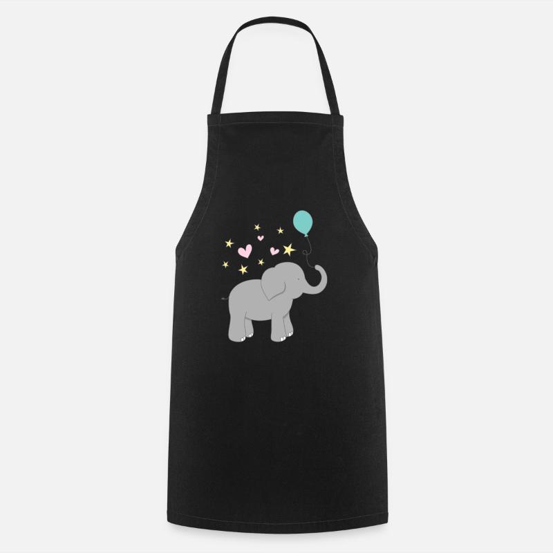 Elefant - Kochschürze - Schwarz