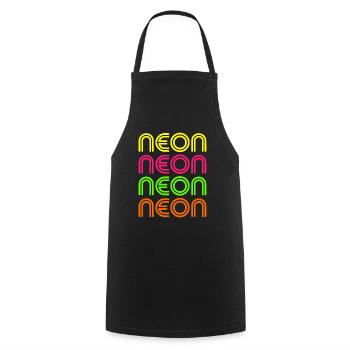 Neon pink orange grün gelb 80er 90er Outfit Party - Kochschürze - Schwarz - Vorne - AI Model Male 185 dark (185cm)