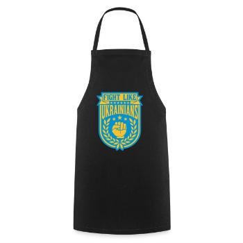 fight like ukrainians quote - Cooking Apron - black - Front - AI Model Male 185 dark (185cm)