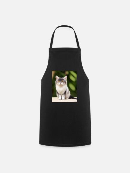 Weiße Perserkatze - Kochschürze - Schwarz