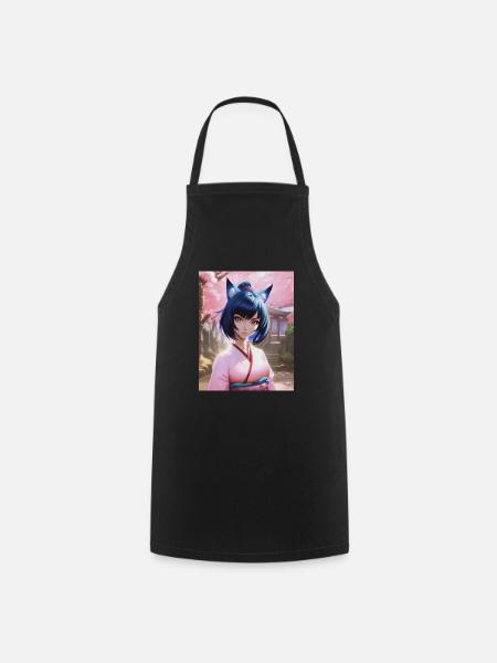 Sakura Neko girl - Kochschürze - Schwarz