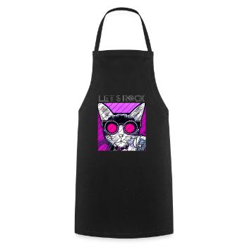 Let's Rock - Cat - Cooking Apron - black - Front - AI Model Male 185 dark (185cm)