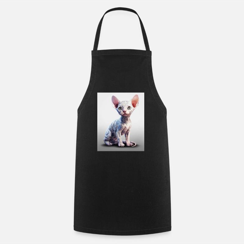 Sphynx Cat porcelain - Cooking Apron - black