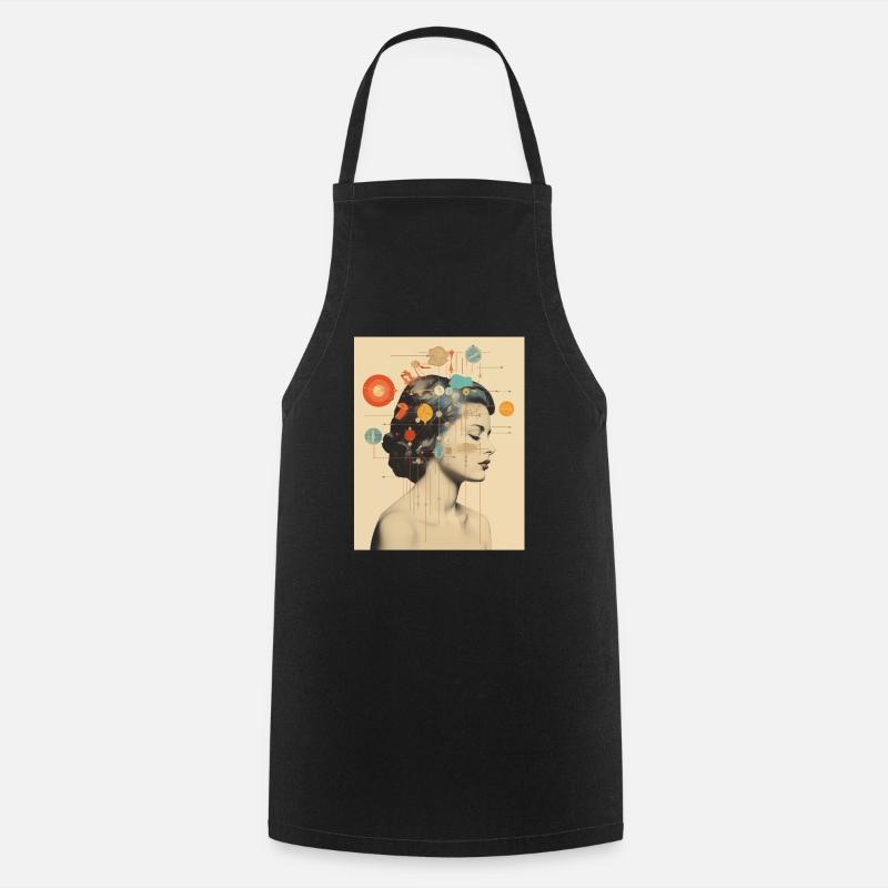 Astrologie d’art de collage Verseau - Tablier de cuisine - noir