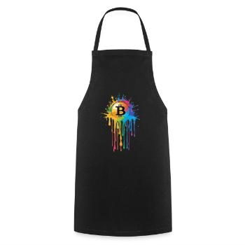 Colorful Bitcoin - Kochschürze - Schwarz - Vorne - AI Model Male 185 dark (185cm)