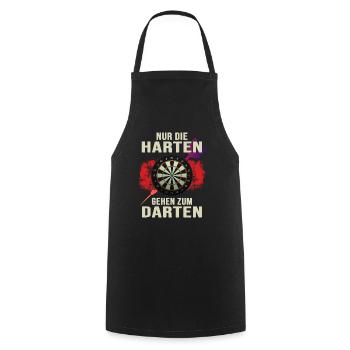 Dart Dartspieler Dartpfeil darten Dartscheibe - Kochschürze - Schwarz - Vorne - AI Model Male 185 dark (185cm)