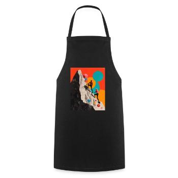 Couple of Climbers collage - Cooking Apron - black - Front - AI Model Male 185 dark (185cm)