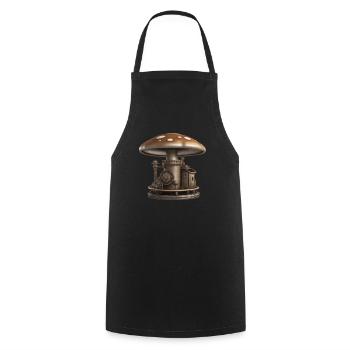Steampunk champignon cèpes nature automne chanterelle - Tablier de cuisine - noir - Devant - AI Model Male 185 dark (185cm)