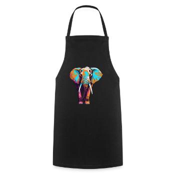 Elephant Elephant Animal Zoo Africa Savannah Safari - Cooking Apron - black - Front - AI Model Male 185 dark (185cm)