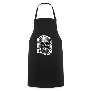 Rock means life skull - Cooking Apron - black - Front - AI Model Male 185 dark (185cm)