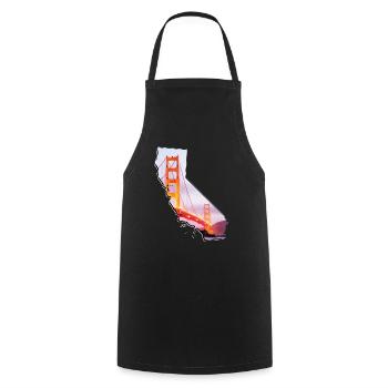 Golden Gate Bridge on the California map - Cooking Apron - black - Front - AI Model Male 185 dark (185cm)
