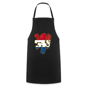 Coat of arms of the Netherlands: Pride & Style - Cooking Apron - black - Front - AI Model Male 185 dark (185cm)