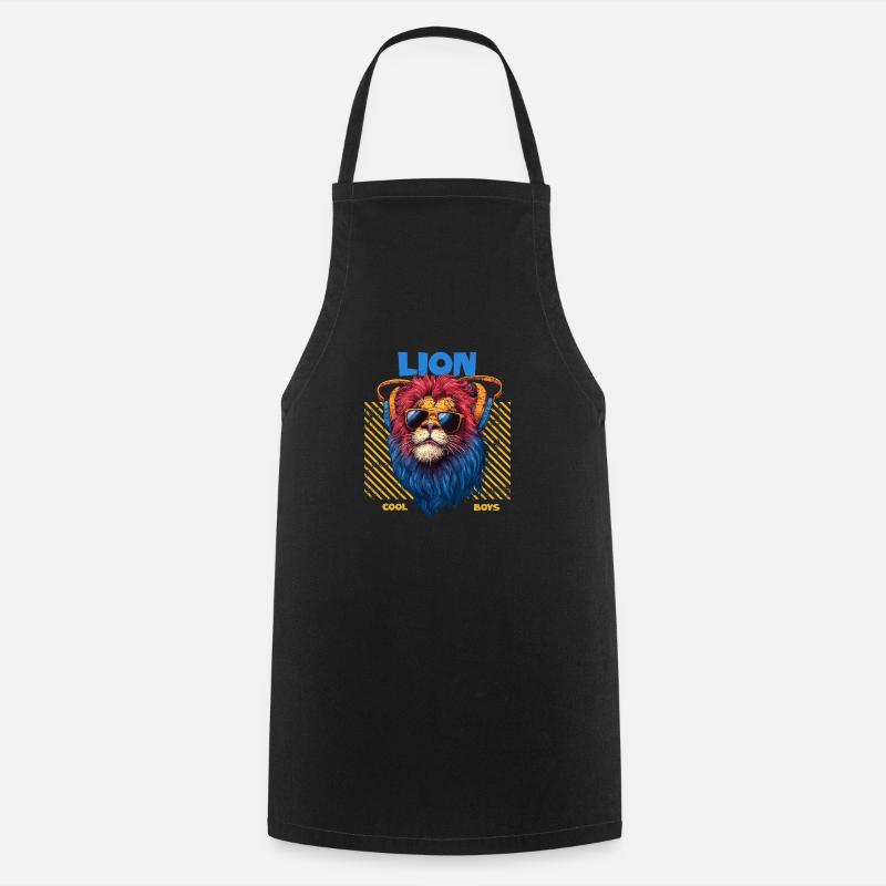 Cool Animals - Cool Lion Boy 2 - Kochschürze - Schwarz