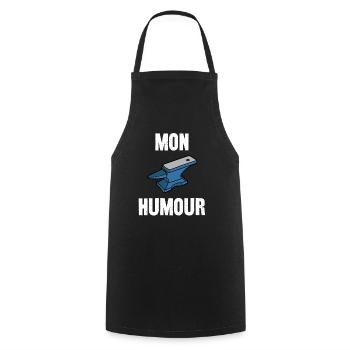 mon humour - Tablier de cuisine - noir - Devant - AI Model Male 185 dark (185cm)