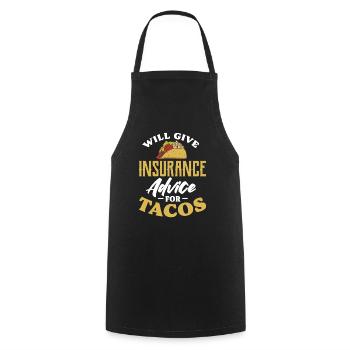 Donnera des conseils d’assurance pour les tacos - Tablier de cuisine - noir - Devant - AI Model Male 185 dark (185cm)