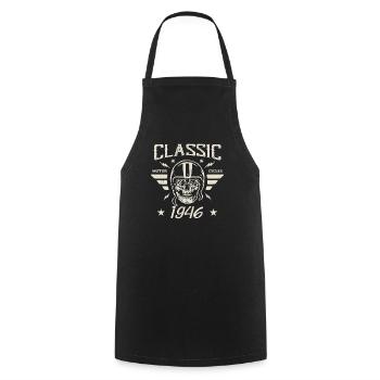 Cadeau D’anniversaire Classique Vintage Né en 1946 - Tablier de cuisine - noir - Devant - AI Model Male 185 dark (185cm)