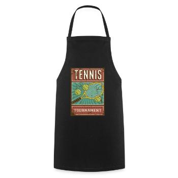 Tennis Tennis Ball Tennis Player Retro Vintage - Cooking Apron - black - Front - AI Model Male 185 dark (185cm)