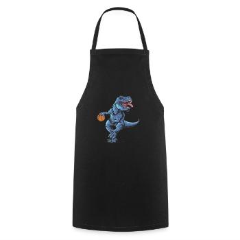 T-rex de basket-ball - Tablier de cuisine - noir - Devant - AI Model Male 185 dark (185cm)