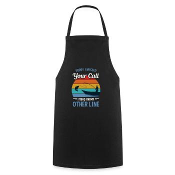 Fishing Sports Hobby Fishing Fishing Hooks Fishing - Cooking Apron - black - Front - AI Model Male 185 dark (185cm)