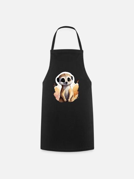 Meerkat, Cool and Cool in the Desert, Cute - Cooking Apron - black