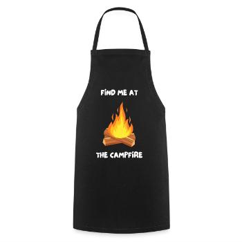 Find Me At The Campfire - Cooking Apron - black - Front - AI Model Male 185 dark (185cm)
