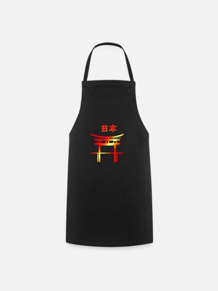 Japan characters - Cooking Apron - black