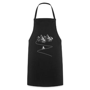 Mountain bike cyclists bicycle mountains MTB - Cooking Apron - black - Front - AI Model Male 185 dark (185cm)