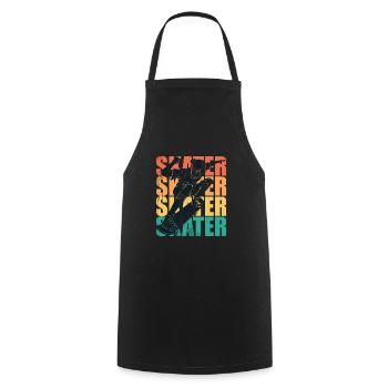 Skater Skateboard Vintage - Tablier de cuisine - noir - Devant - AI Model Male 185 dark (185cm)