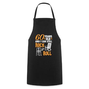 J’ai 60 ans et je peux encore faire du rock and roll - Tablier de cuisine - noir - Devant - AI Model Male 185 dark (185cm)