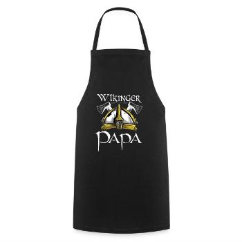 Wikinger Papa Helm Vater Dad Odin Myolnir Vikinger - Kochschürze - Schwarz - Vorne - AI Model Male 185 dark (185cm)