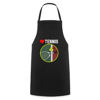 Tennis - Tablier de cuisine - noir - Devant - AI Model Male 185 dark (185cm)