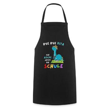 Dinosaurier Schulanfang Einschulung Schulstart - Kochschürze - Schwarz - Vorne - AI Model Male 185 dark (185cm)