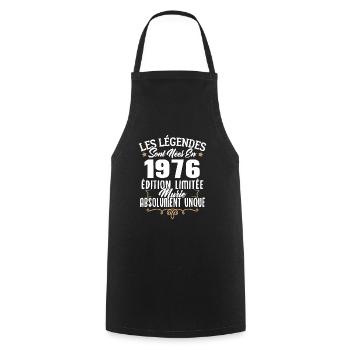 Les légendes sont nées en 1976 édition limitée - Tablier de cuisine - noir - Devant - AI Model Male 185 dark (185cm)