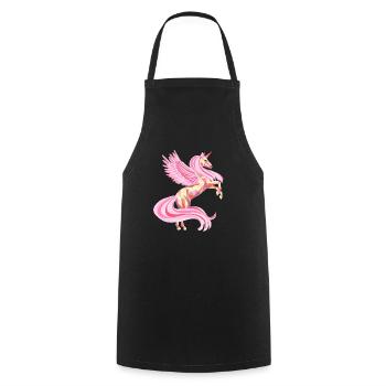 Licorne enchanteresse en rose clair - Tablier de cuisine - noir - Devant - AI Model Male 185 dark (185cm)