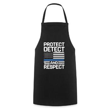Protect Detect And Respect - Police Dog Training - Cooking Apron - black - Front - AI Model Male 185 dark (185cm)