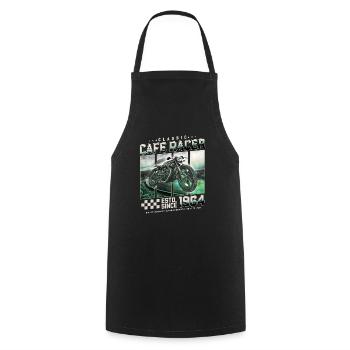 Cafe Racer 1964 Birthday Gift - Cooking Apron - black - Front - AI Model Male 185 dark (185cm)