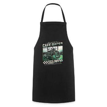 Cafe Racer built in 2002 - Cooking Apron - black - Front - AI Model Male 185 dark (185cm)