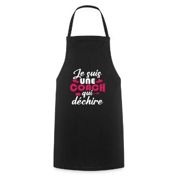 Je suis une coach qui déchire - Tablier de cuisine - noir - Devant - AI Model Male 185 dark (185cm)