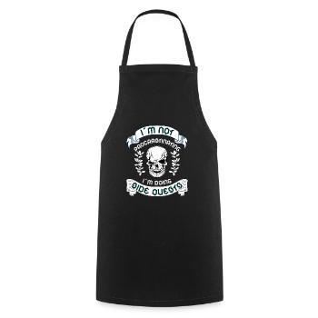 Je ne procrastine pas les quêtes secondaires - Tablier de cuisine - noir - Devant - AI Model Male 185 dark (185cm)