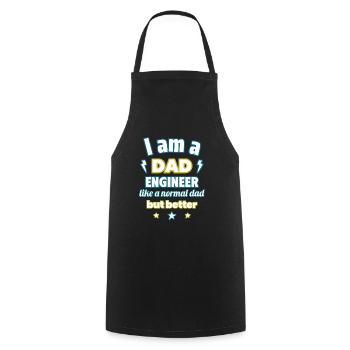 Je suis papa ingénieur, cadeau fête des pères - Tablier de cuisine - noir - Devant - AI Model Male 185 dark (185cm)