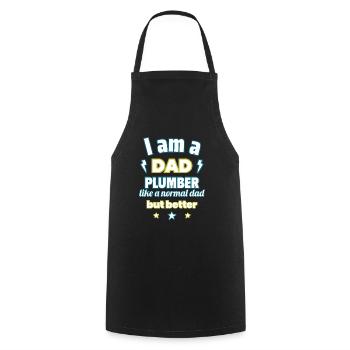 Dad plumber, gift father's day, christmas - Cooking Apron - black - Front - AI Model Male 185 dark (185cm)