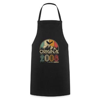 2008 Vintage Born Vintage Birthday Gift - Cooking Apron - black - Front - AI Model Male 185 dark (185cm)