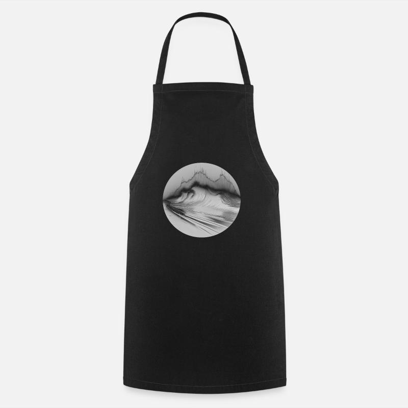 Waveolution - WAVES & WAVS black and white - Kochschürze - Schwarz