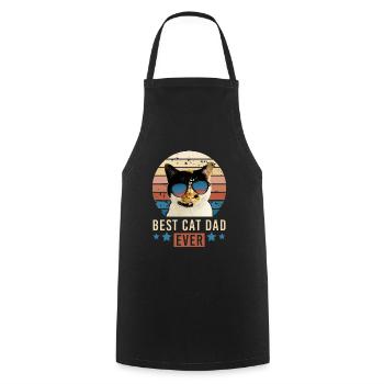 Meilleur chat papa jamais chat écaille de chat chanceux - Tablier de cuisine - noir - Devant - AI Model Male 185 dark (185cm)