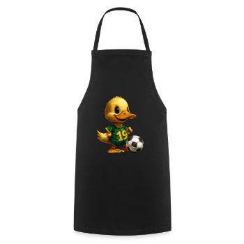 Fussball Entchen - Kochschürze - Schwarz - Vorne - AI Model Male 185 dark (185cm)