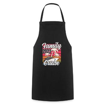 Family Cruise 2023 Retro Summer Boat Sailing - Cooking Apron - black - Front - AI Model Male 185 dark (185cm)